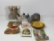Vintage Christmas Cards, Breininger Redware Plate, Angel Ornaments, Snowman Figure & Grapevine Balls