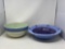 Pflatzgraff Striped Mixing Bowl and Unmarked Blue Decorated Bowl