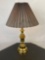 Brass Table Lamp with Pleated Shade