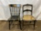 Paint Decorated Spindle Back Chair and Cane Seat Side Chair