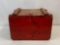 Wooden Munitions Box in Red Paint