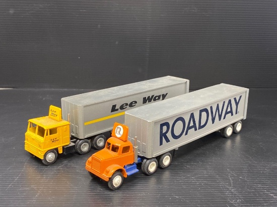 2 Winross Tractor Trailers- Lee Way and Roadway