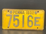 1932 PA License Plate