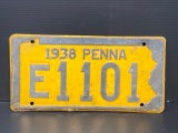 1938 PA License Plate