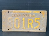 1939 PA License Plate