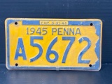 1945 PA License Plate