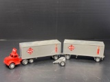 Winross McLean Trucking Co. Tractor with Double Trailers and Extra Dolly