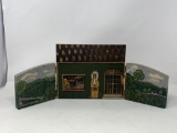 Wooden Triptych of Tobacco Shop with Indian