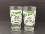 2 Belikin Beer Glasses
