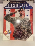 High Life Military Poster on Board