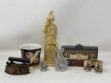 Greek Figure, Shaving Mug, Iron, Bear & Horse Figure, Cat's Meow 