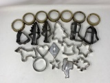 Grouping of Metal Cookie Cutters and Canning Jar Rings