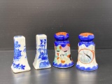 2 Pairs of Oriental Salt & Pepper Shakers