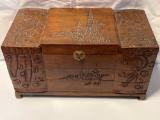 Ornate Oriental Carved Decorated Jewelry Case