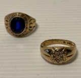 2-10K Yellow Gold Men's Rings, Includes Cocalico H. S.