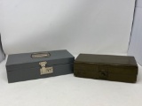 2 Metal Locking Boxes
