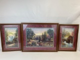 Framed & Matted Triptych of Complementary Prints