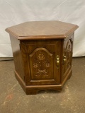 Octagonal Side Table with 2 Doors