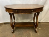 Antique Oval Hall Table with Drawer
