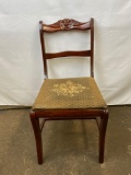 Rose Carved Side Chair with Upholstered Seat