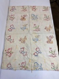 Antique Embroidered Baby Quilt