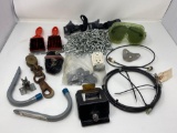 Goggles, Chains, Brushes, Hooks, Cable, Block & Tackle