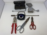 Shears, Wrench, Socket Set, Tape Measures