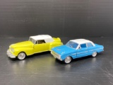 Blue 1963 Ford Falcon Rutura and Yellow 1948 Lincoln Continental Cabriolet