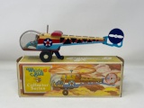 Vintage Whirly Bird Tin Toy with Original Box