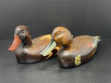 2 Wooden Duck Decoys