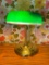 Brass Banker's Lamp with Green Glass Shade