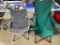 2 Folding Camp Chairs- Gray and Green