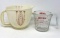 2 Measuring Cups- Plastic and Pyrex Glass