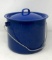 Blue Enamel Pail with Lid and Handle