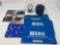 3 Blue Ball National Bank Bags, New Holland Hot Pad & Mouse Pad, New Holland Clock and Lidded Crock
