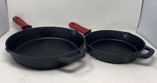 2 Tramontina Cast Iron Skillets- 12" and 10"