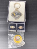 CNH Items- Key Ring, 2 Lapel Pins and Pinback Button
