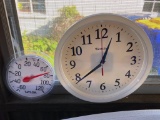 Westclox Wall Clock and Taylor Wall Thermometer