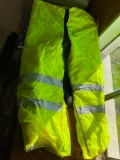 Fluorescent Yellow Overall Pants, Size Large