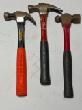 3 Hammers- 2 Claw and One Ball Peen