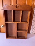 Wooden Wall Shelf with 6 Compartments