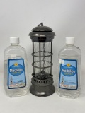 Lantern Style Oil Lamp with 2 Partial Bottles of Oil