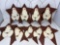 9 Metal Star Ornaments with Snowmen Holding Garland
