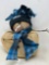 Stuffed Snowman with Blue Plaid Scarf & Hat