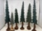 6 Wooden Evergreen Trees with Round Bases- Various Sizes