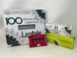 Christmas Lights- 100 Minis, 35 Minis, 50 Minis and 5 C7 Bulbs- New in Boxes