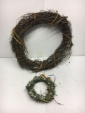 Grapevine Wreath and Faux Pine Wreath