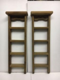 2 Wooden Wall Mount Display Shelves