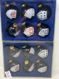 Black Glass Ornaments with Playing Card Themes
