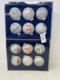 White Glass Ornaments with Playing Card Themes